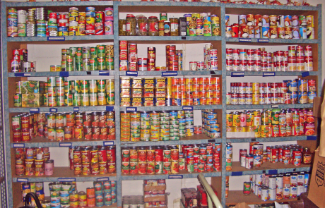 food mission income hungry distributes canned families limited did know